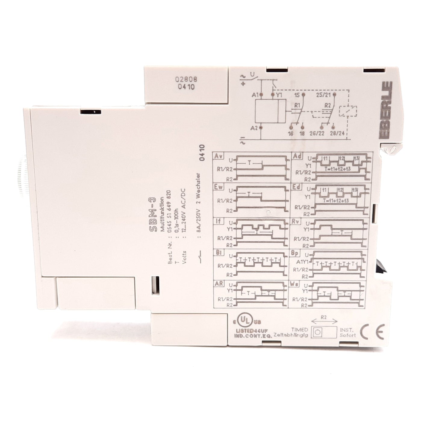 Used Eberle SBM-3 Time Delay Relay, Range: 0.01s to 100hr, Supply: 12-240VAC/DC