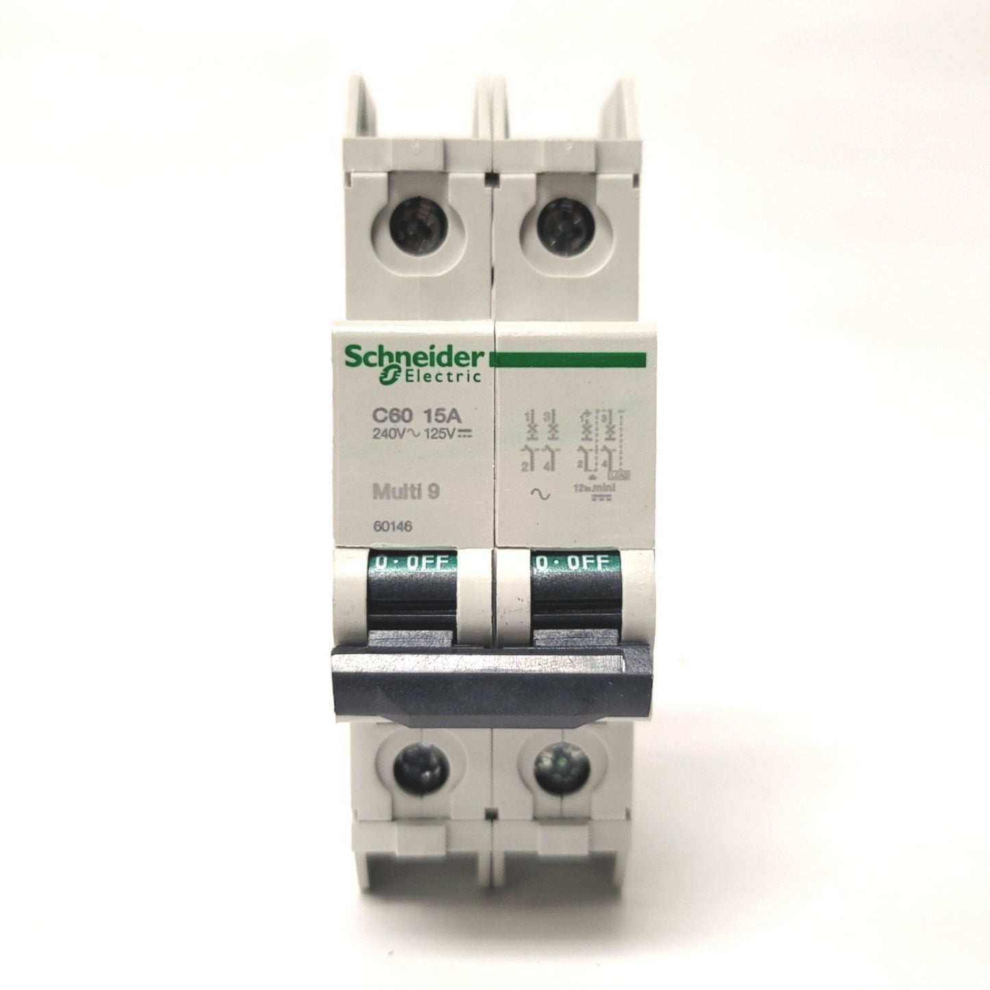 New Schneider Electric 60146 Multi 9 C60 Miniature Circuit Breaker 2-Pole, 15A, 240V