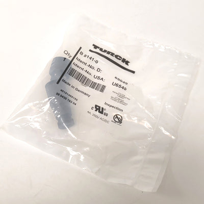 New Turck B 8141-0 Straight Female M12 4-Pin Eurofast Field Wireable Connector