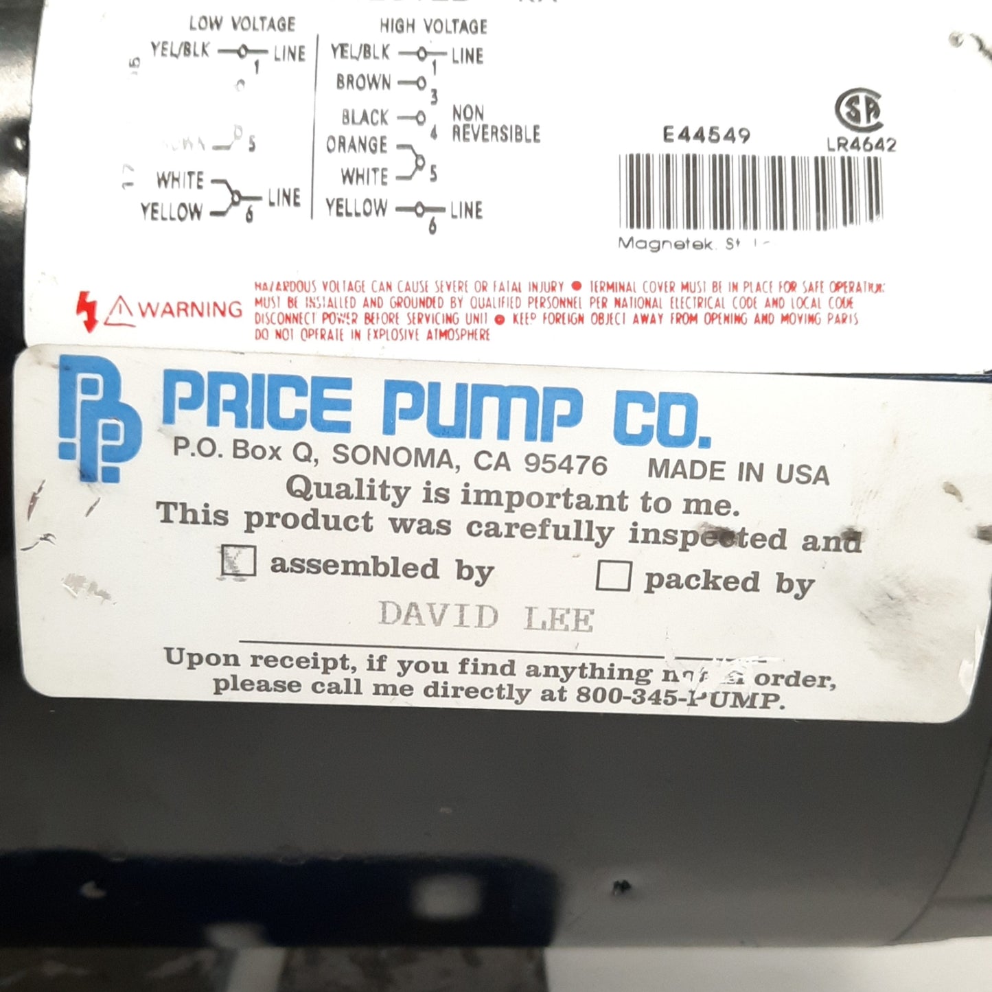 Used Price Pumps HP75CN Centrifugal Pump With 230/115V Motor, 20GPM 165Ft Max