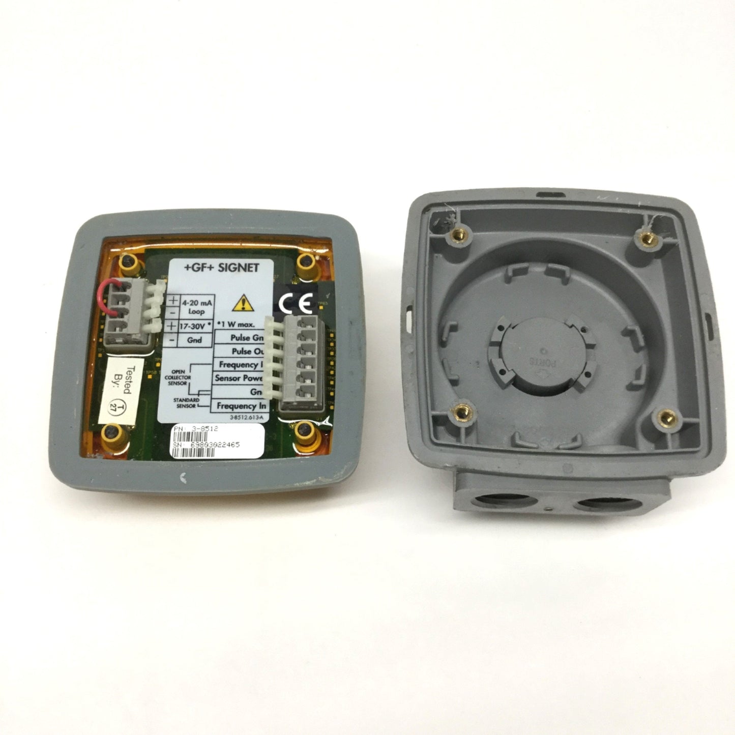 Used +GF+ SIGNET 3-8512 Field Mount Flow Transmitter, 17-30VDC, 4-20mA, 0.01-9999