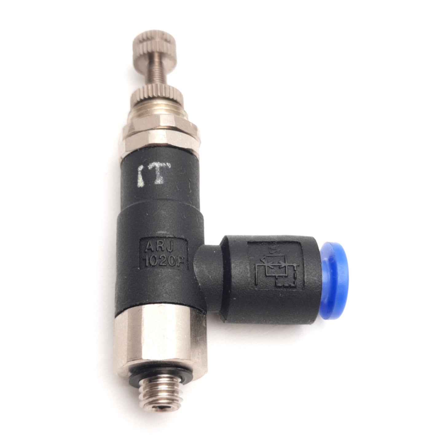 Used SMC ARJ1020F-M5-04 Mini-Regulator M5 To 3mm P2C, 0.1 to 0.7MPa Set Pressure