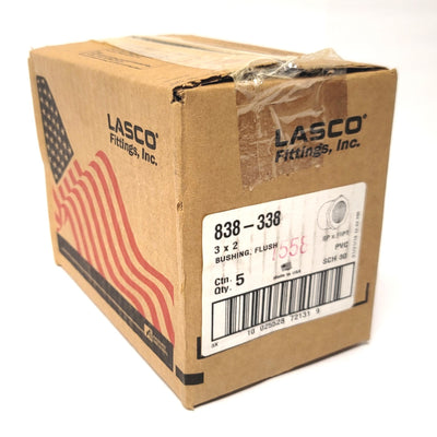 New Box Of 5 Lasco 838-338 Schedule 80 Reducer Bushings 3" x 2" SP To FIPT