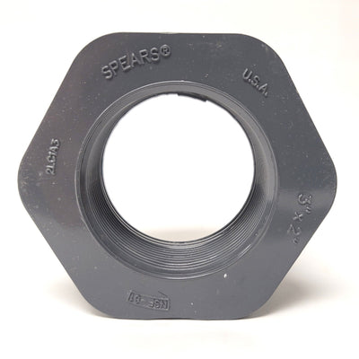 New Spears 838-338 Schedule 80 PVC Reducing Bushing 3" Spigot To 2" FNPT