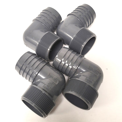 New Lot Of 4 Spears 1413-020 90 Degree PVC Elbows 2" NPT to Barbed Insert