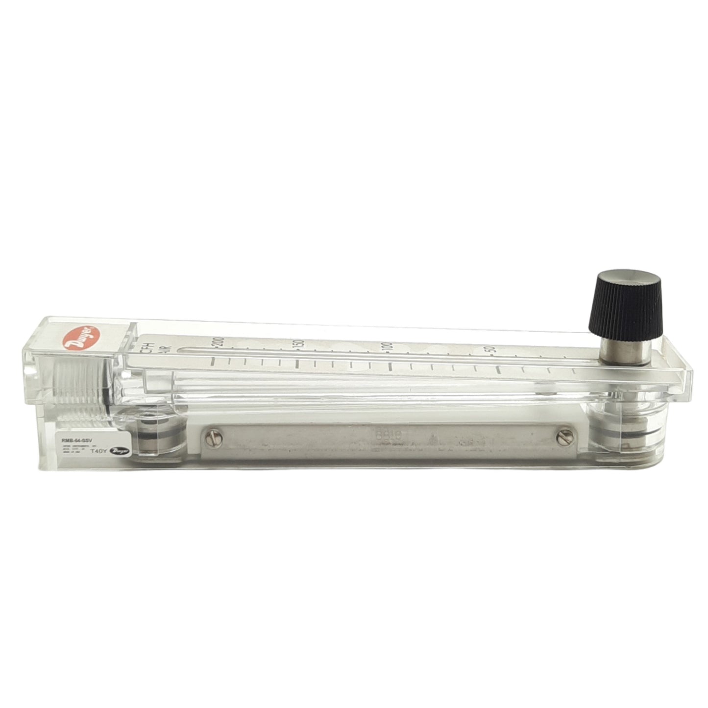 Used Dwyer RMB-54-SSV Rate Master Air Flow Meter 5", 20-200SCFH, SS Valve, 1/4" NPT