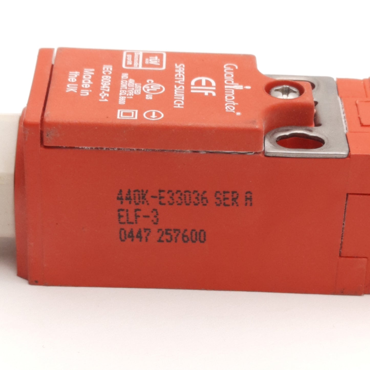 Used Allen Bradley 440K-E33036 Guardmaster Safety Switch 240V AC 3A, 24V DC 2A, 2-NC