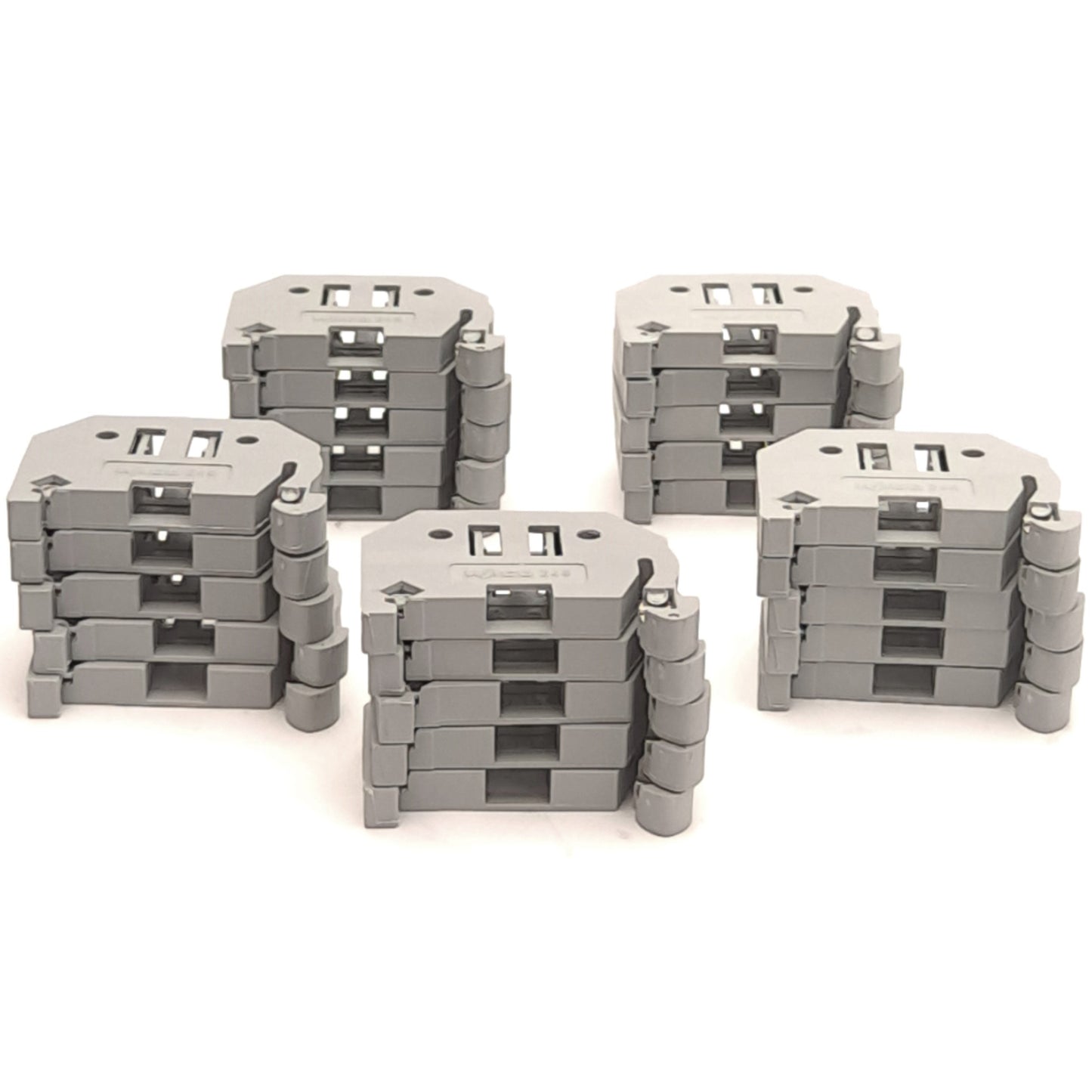 Used Lot of 25 Wago 249-116 Terminal End Block Screwless Stop, 6mm x 45mm x 28.2mm