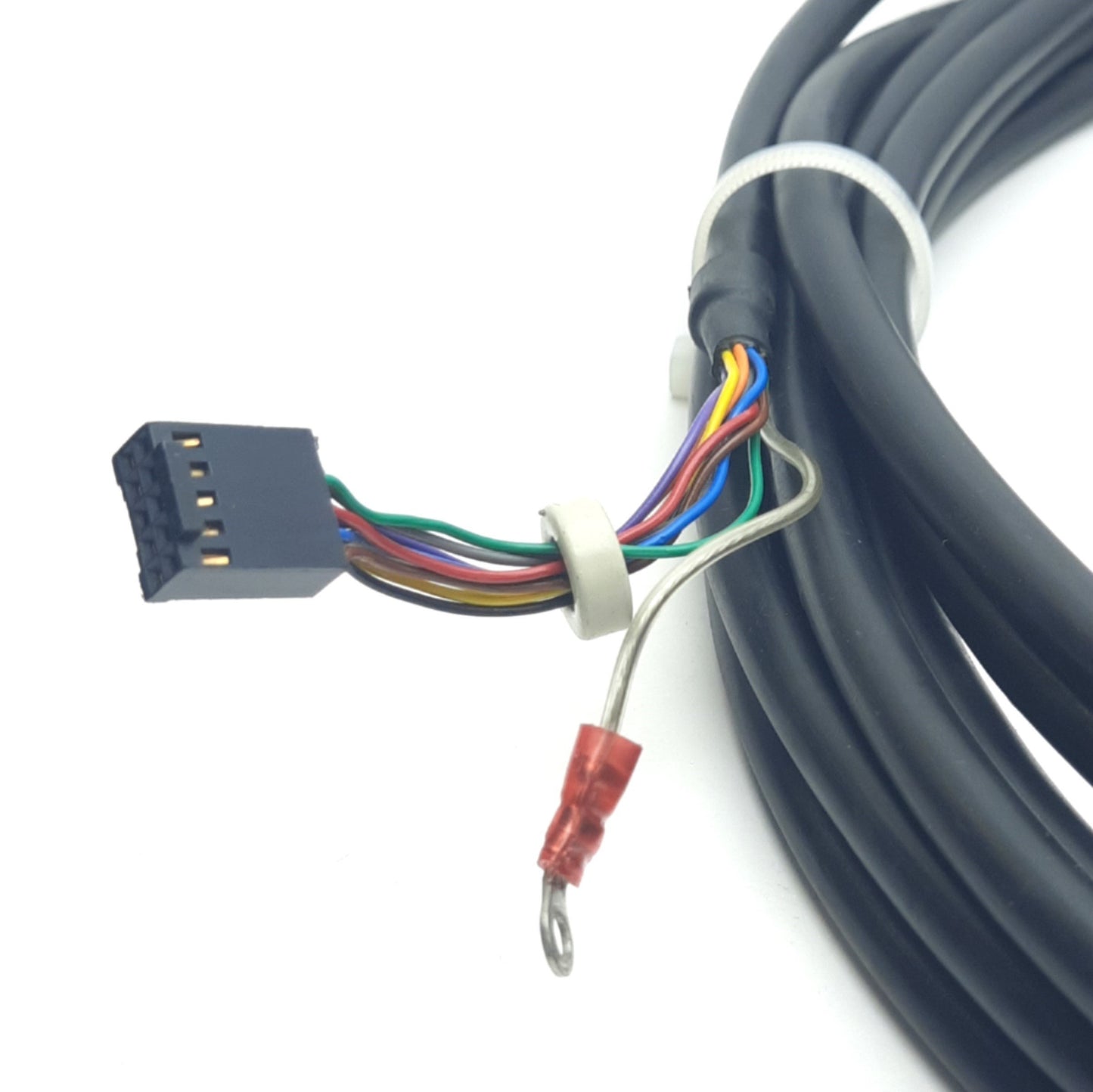 Used Omron STI 42661-0200 Light Curtain Cable, 13-Pin Round, 10-Pin IDC, 20'