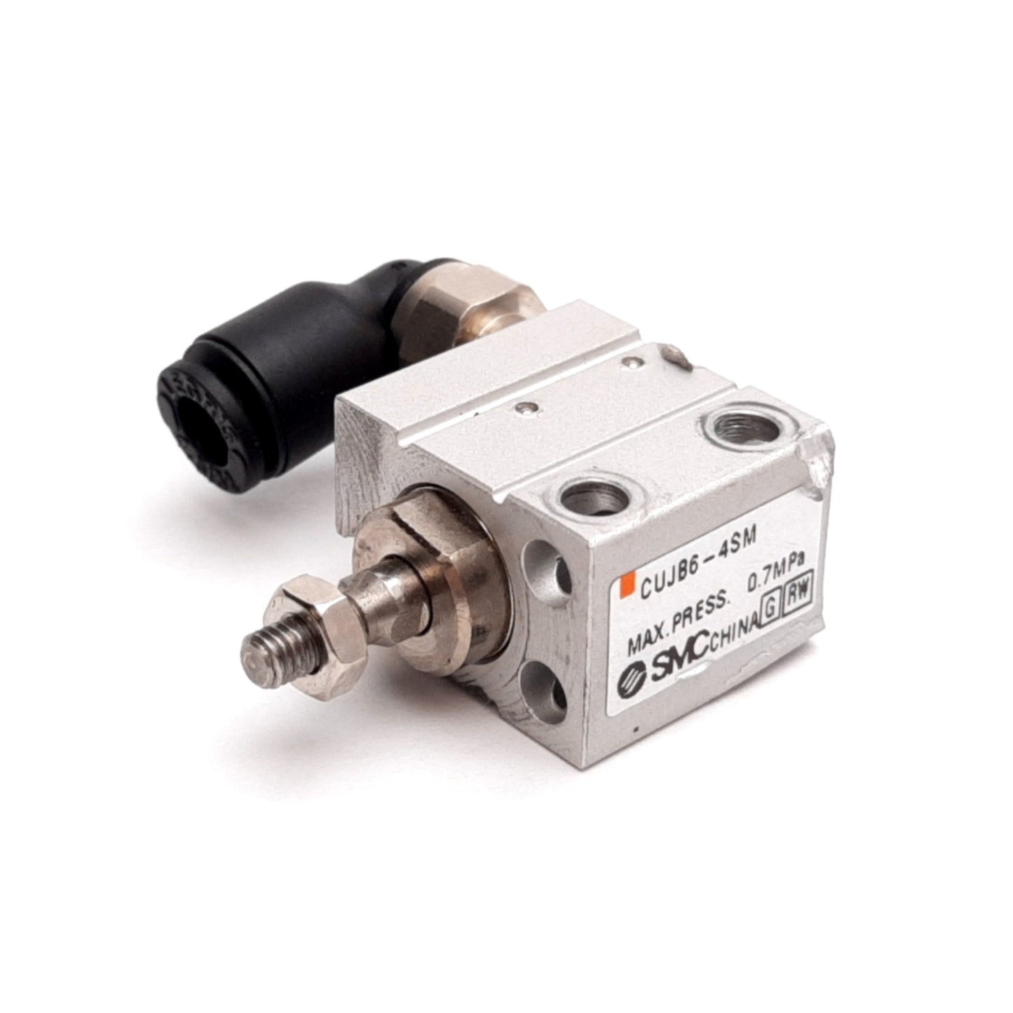 Used SMC CUJB6-4SM Mini Free Mount Cylinder, Single Acting, Bore: 6mm, Stroke: 4mm