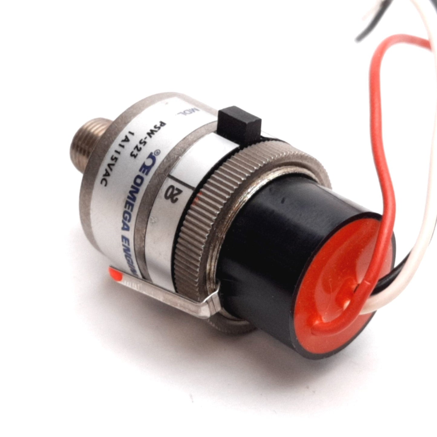 Used Omega PSW-523 Adjustable Pressure Switch N/C, N/O SS 100PSI Max 1A@115V 1/8" NPT