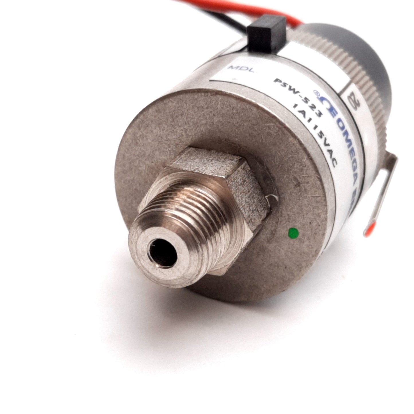 Used Omega PSW-523 Adjustable Pressure Switch N/C, N/O SS 100PSI Max 1A@115V 1/8" NPT