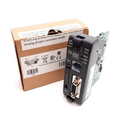 New Automation Direct D2-260 DirectLOGIC CPU Module, RJ12 / 15-Pin D-Sub Female