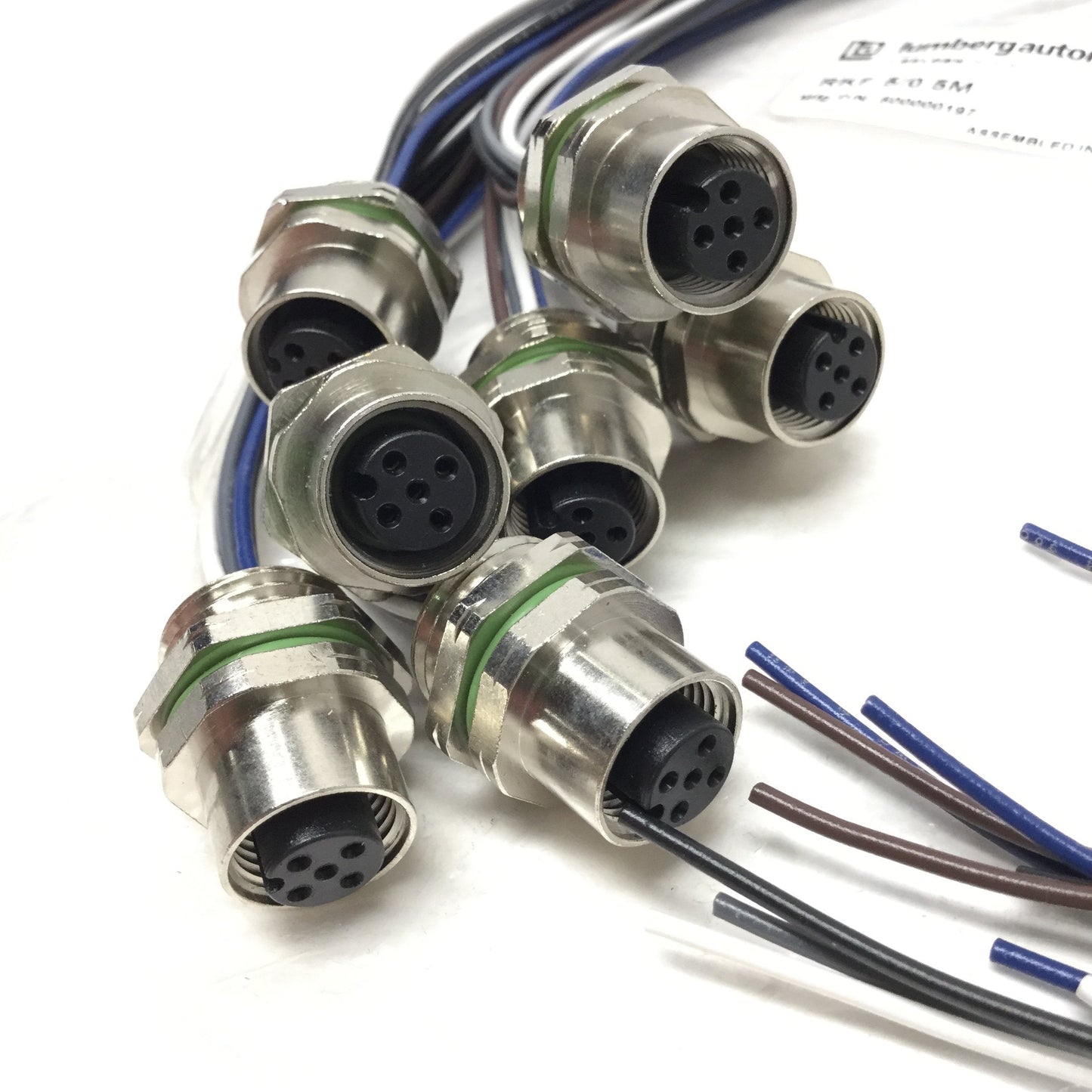 New Lot of 7 Lumberg RKF 5/0.5M Panel Mount Connector Female, M12 5-Pin, 4A 250V