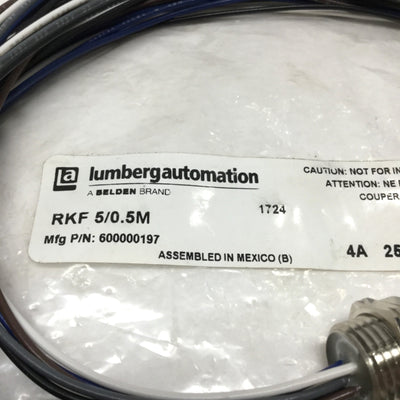 New Lot of 7 Lumberg RKF 5/0.5M Panel Mount Connector Female, M12 5-Pin, 4A 250V