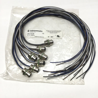 New Lot of 7 Lumberg RKF 5/0.5M Panel Mount Connector Female, M12 5-Pin, 4A 250V