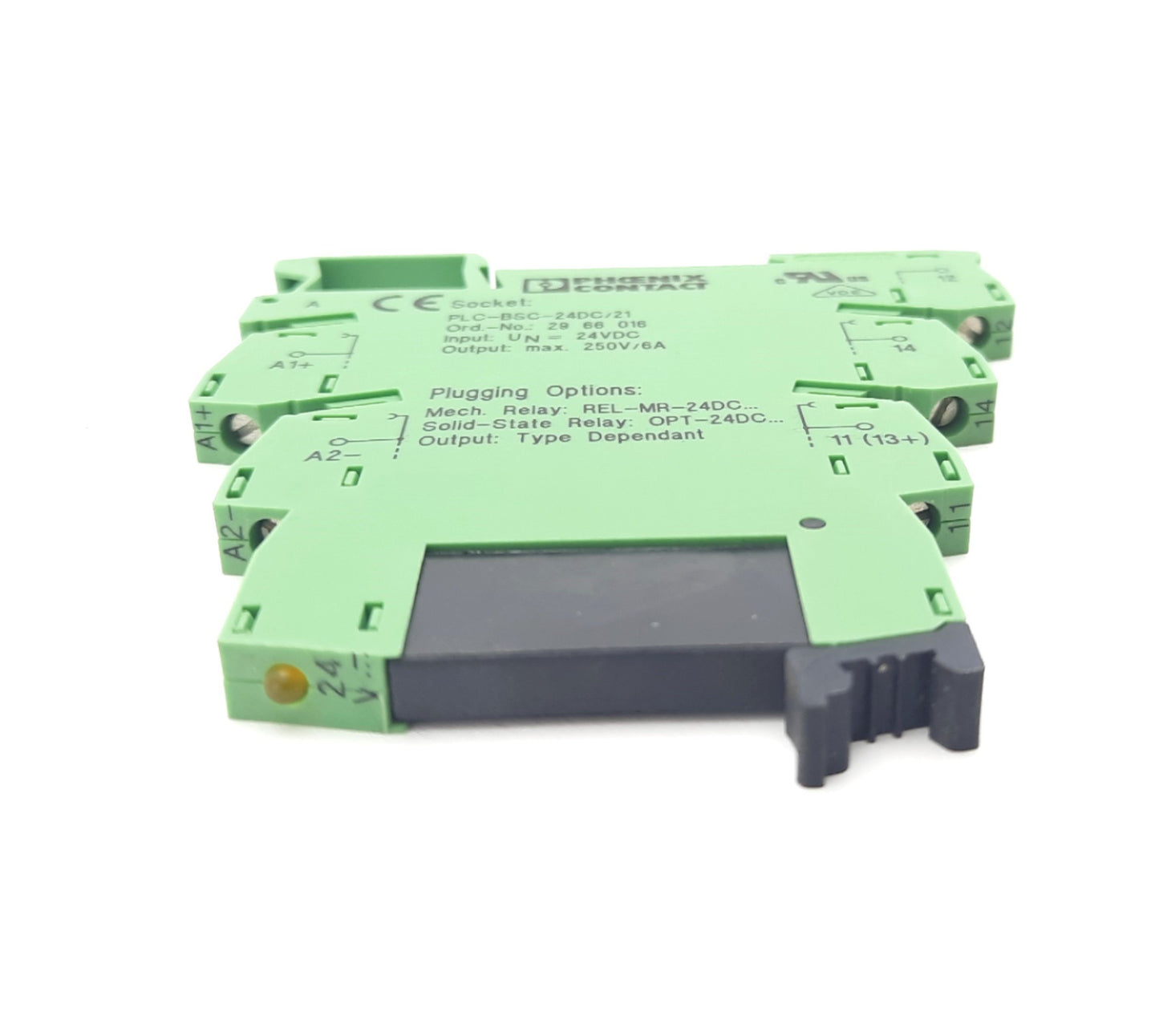 Used Phoenix Contact 2966595 Solid-State Relay With PLC-BSC-24DC/21 Socket