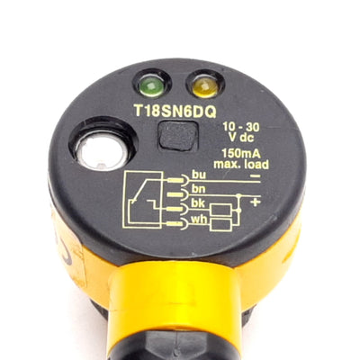 Used Banner T18SN6DQ Photoelectric Sensor, 500mm, 10-30VDC, NPN, 4-Pin M12 QD