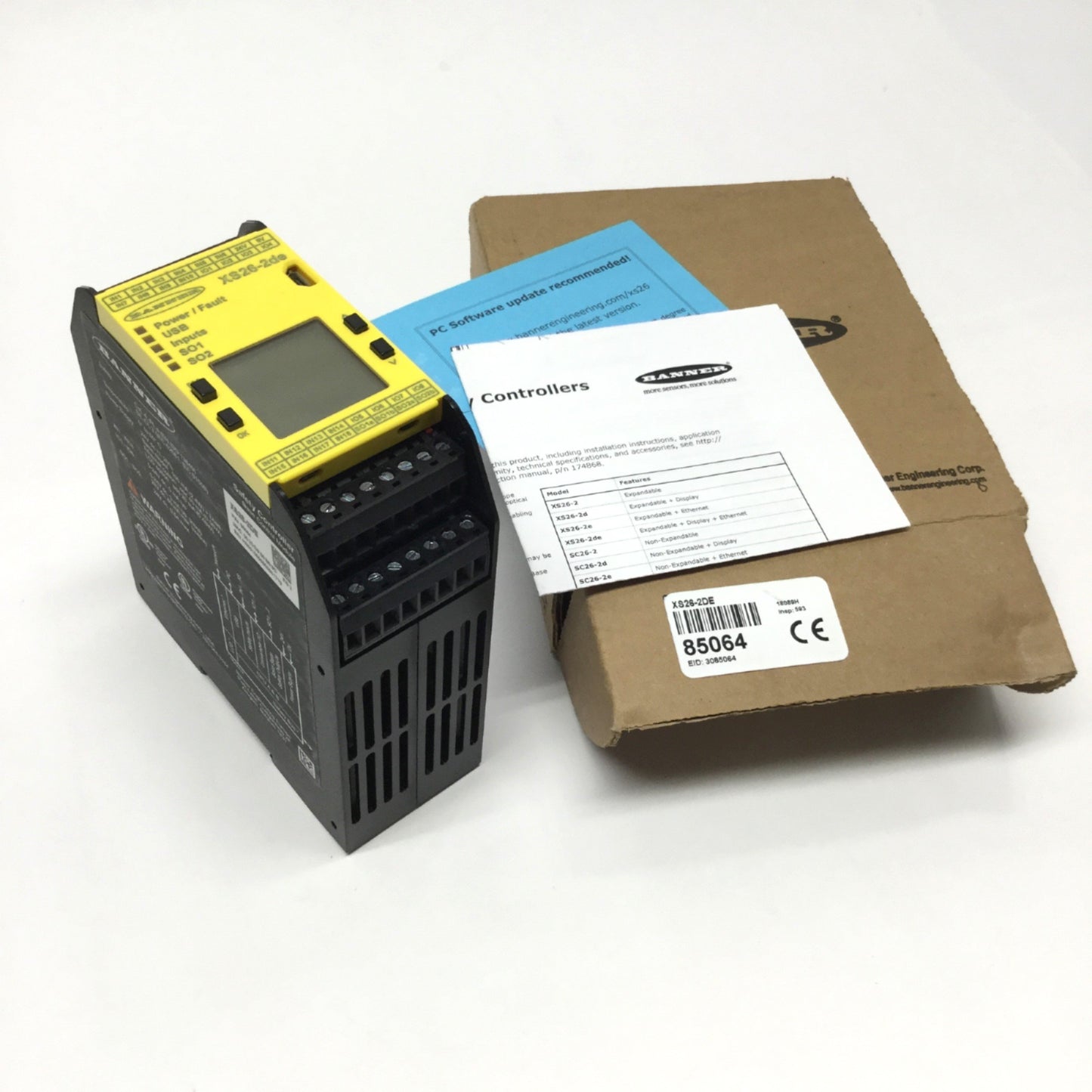 New – Open box Banner XS26-2DE Expandable Safety Controller, Ethernet Enabled, 24VDC, 2x OSSD