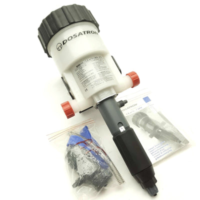 New – Open box Dosatron D400REIE PVDF Dosing Pump, 0.04 to 6.6GPM, 1:200-1:25, 0.5-5bar, 104°F