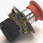 Used Red Emergency Stop Push Button Switch with Two ZBE-102 Contact Blocks, 120v, 6A