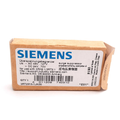New Siemens 3RT2916-1JK00 Surge Suppressor, 48-127VAC 24-70VDC, For 3RH2.1 / 3ET2.1
