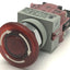 Used Idec AVLW49902D-R-24V Red LED Pushbutton, 24V AC/DC, 2NC 10A Contact Block