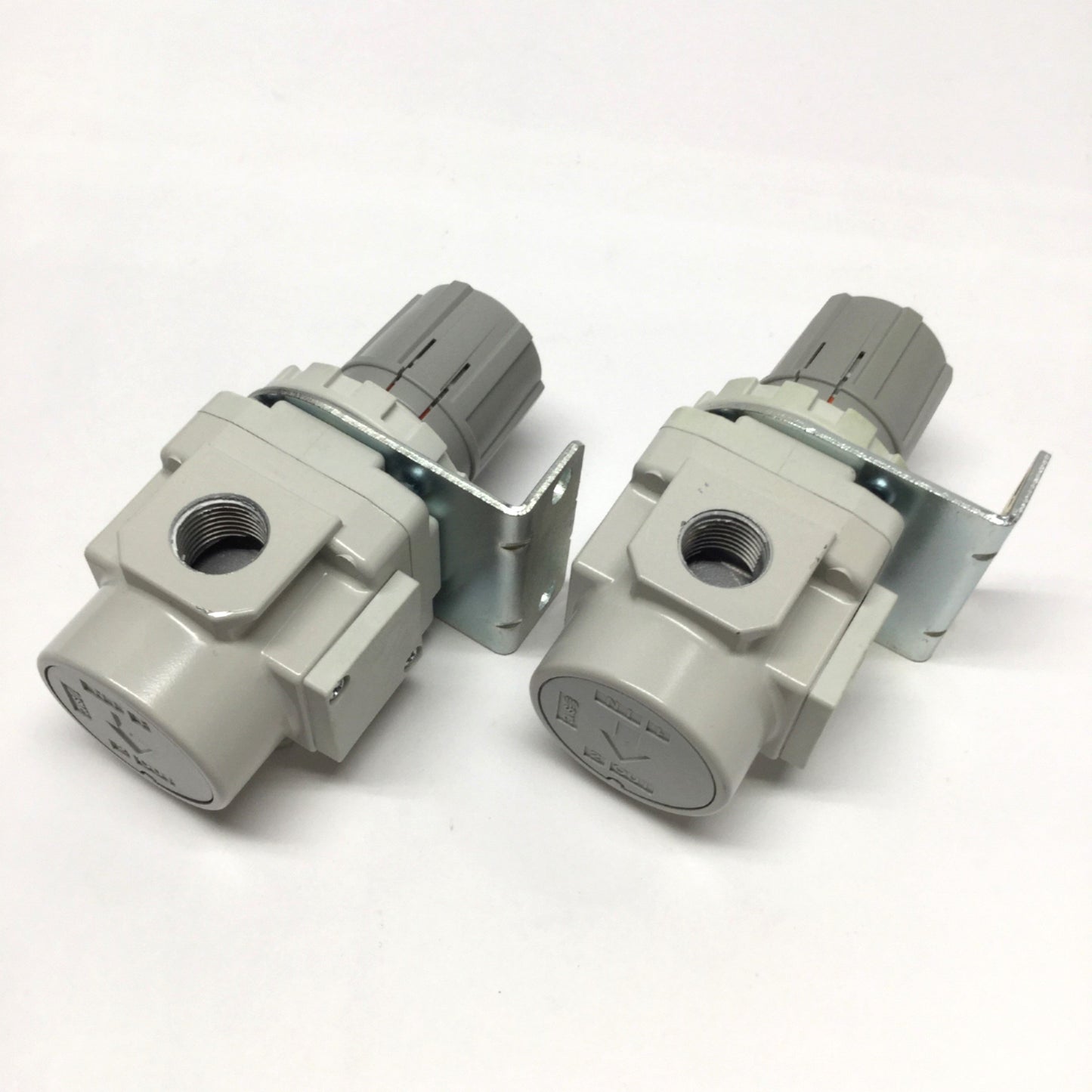 Used Lot of 2 SMC AR30K-N03-Z-B Regulator w/ Backflow Function, 7-125psi, 3/8" NPT