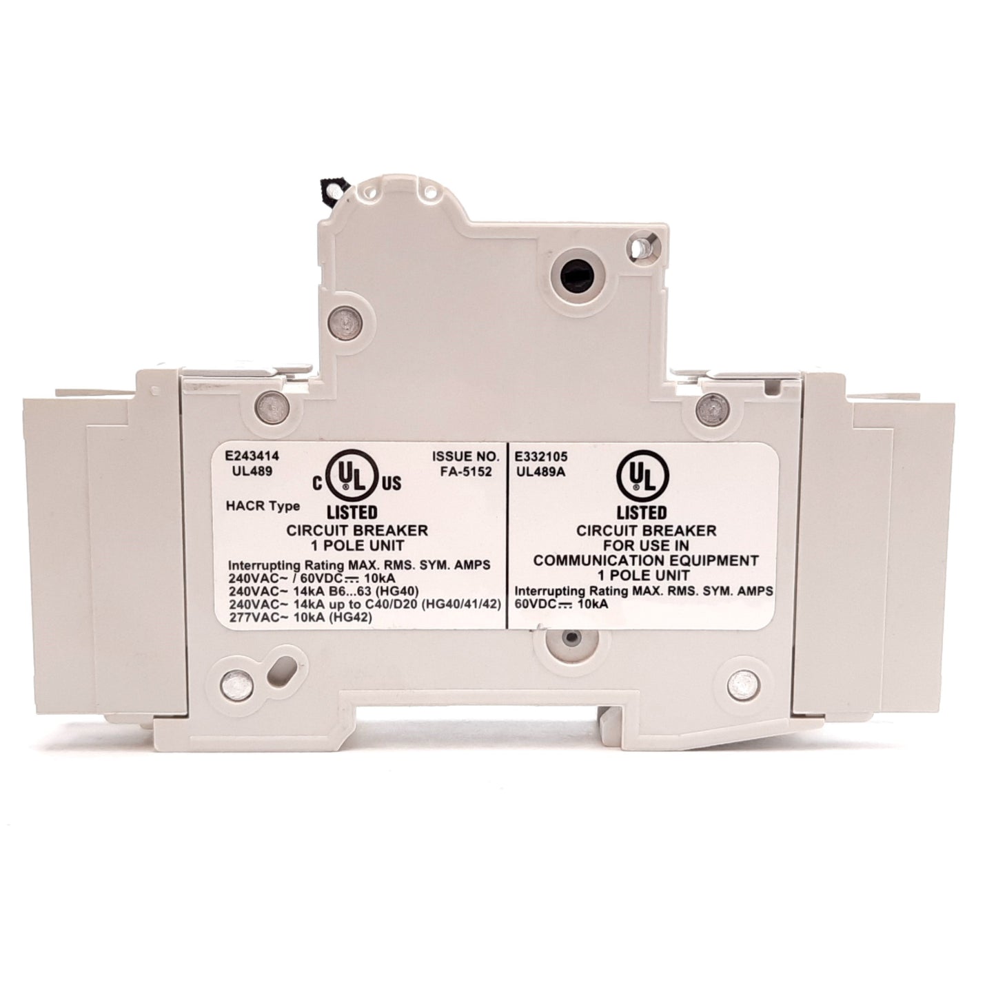 Used Siemens 5SJ4116-7HG42 Circuit Breaker, 1-Pole, C-Curve, Rating: 16A 230VAC