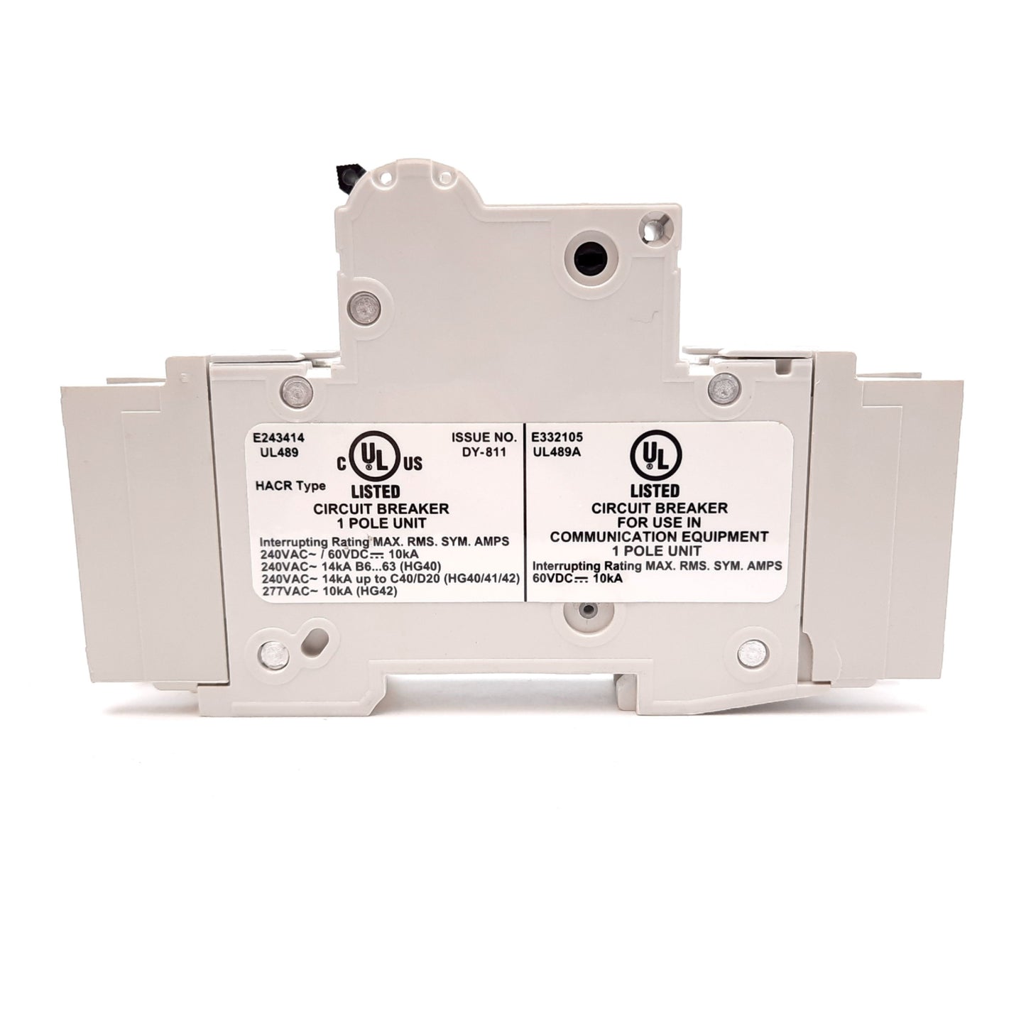 Used Siemens 5SJ4118-7HG42 Circuit Breaker, 1-Pole, C-Curve, Rating: 277VAC 15A