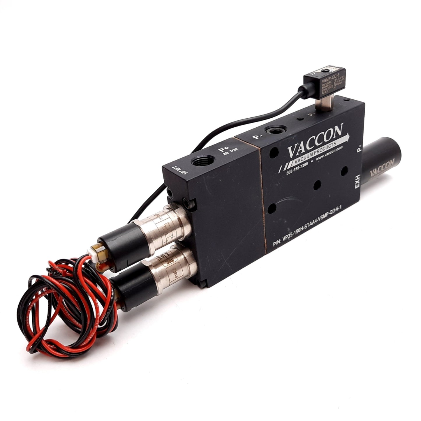Used Vaccon VP35-150H-STAA4-VSMP-QD-6-1 Venturi Vacuum Pump, Up to 28inHg, 80psi