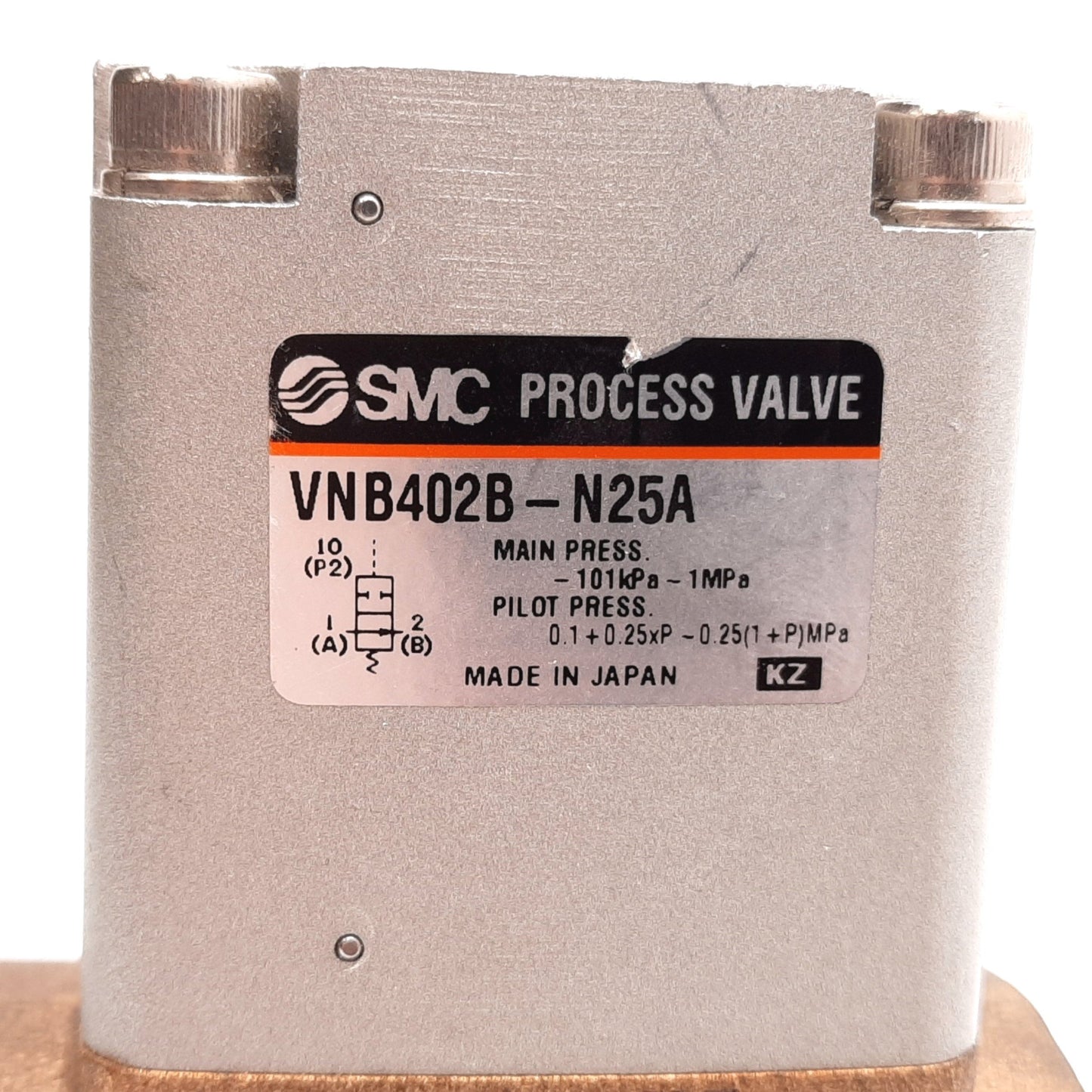 Used SMC VNB402B-N25A Process Valve, 1" NPT, -101kPa to 1MPa, Pilot: 1/8" NPT
