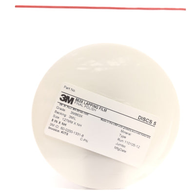 New Lot of 5 3M 863X Final Polish Film Grade: 3M863X, 5" Diameter, 60-0200-1331-8