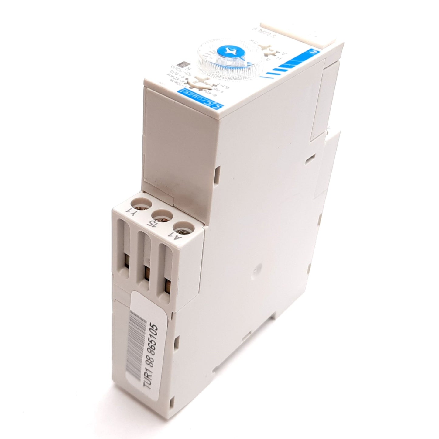 Used Crouzet TUR1 88865105 Timer Relay, 0.1s to 100hr, Control: 24VDC/24-240VAC