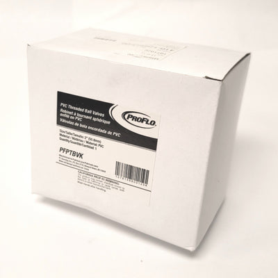 New PROFLO PFPTBVK Schedule 80 PVC Threaded Ball Valve 2"NPT, 150PSI @ 73°F