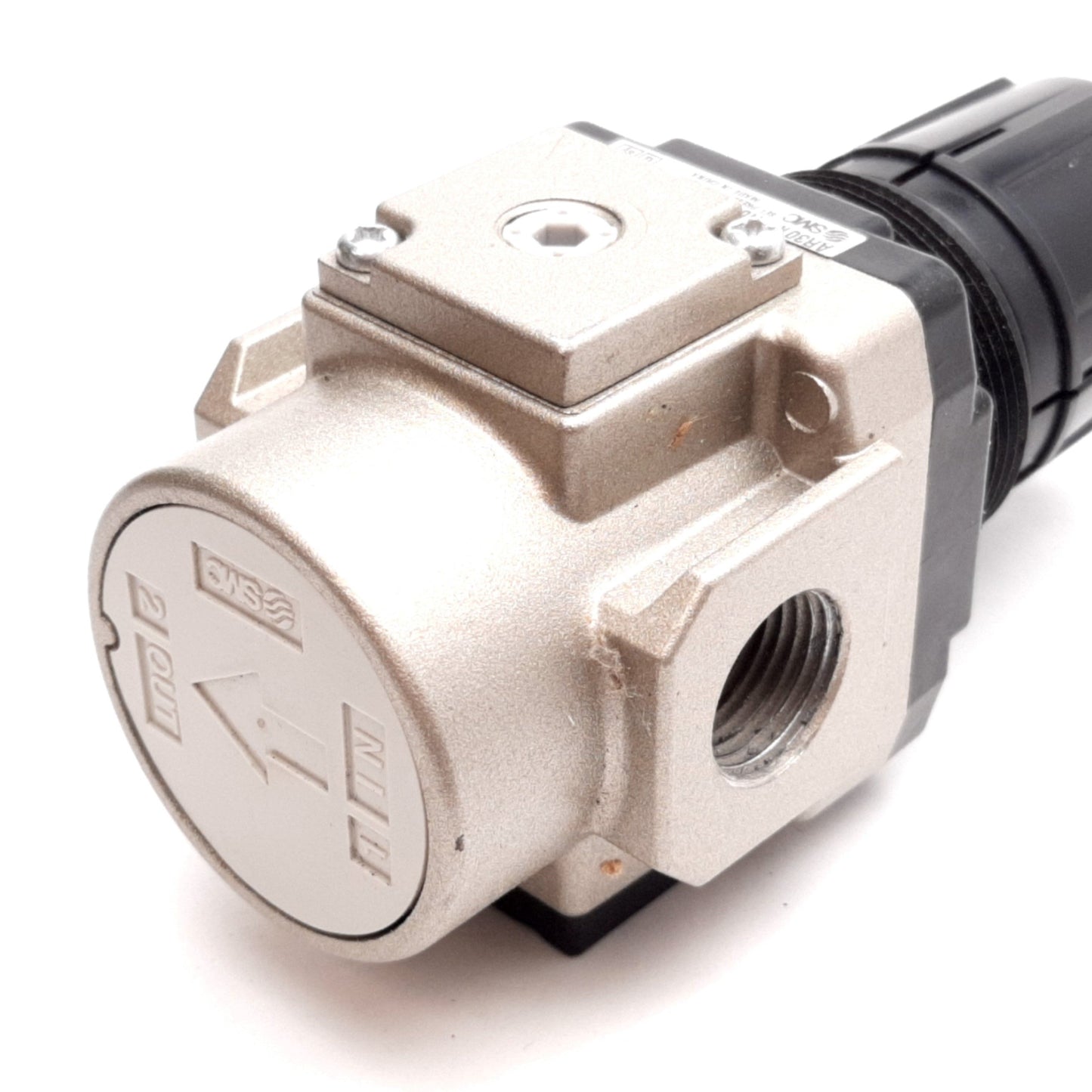 Used SMC AR30K-N03-Z Pressure Regulator, Supply: 145psi, Set: 7-125psi, 3/8" NPT