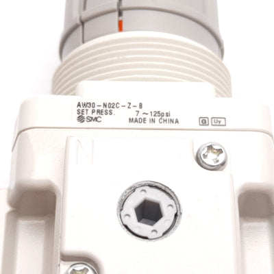 New SMC AW30-N02C-Z-B Filter/Regulator, Supply: 150psi, Set: 7-125psi, 1/4" NPT