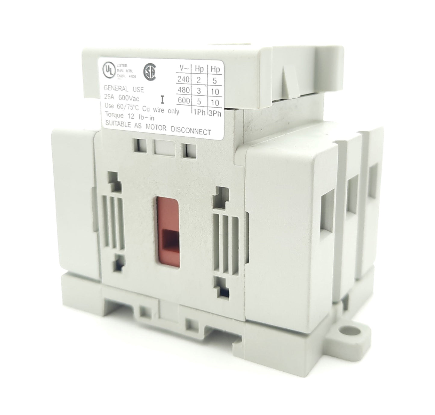 Used Sprecher + Schuh LE7-25-1753 Disconnect Switch, 3-Pole, Rating: 25A 600VAC