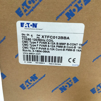 New Other Eaton XTFC012BBA Combination Motor Controller DOL Starter 8-12A, 110/120VAC Coil
