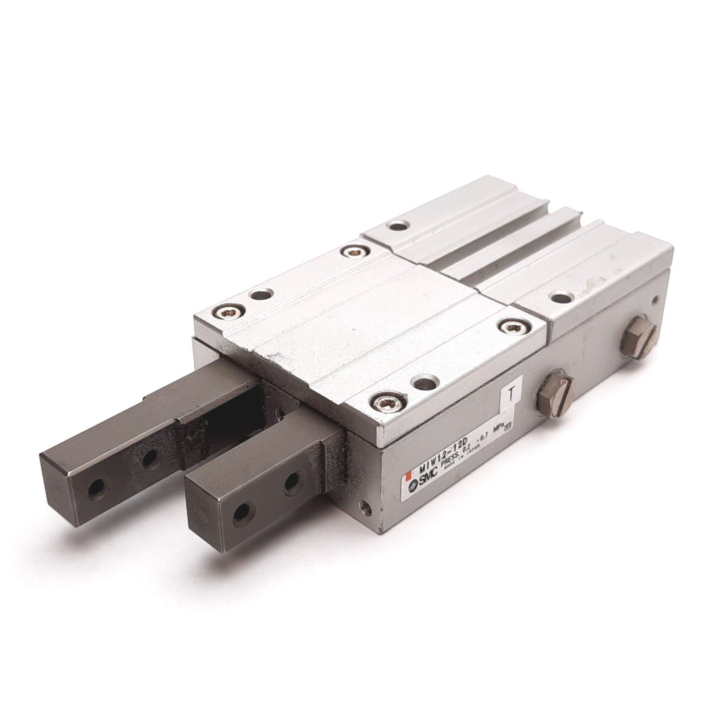 Used SMC MIW12-12D Escapement Slider Guide Cylinder, Bore: 12mm, Stroke: 12mm, M5x0.8