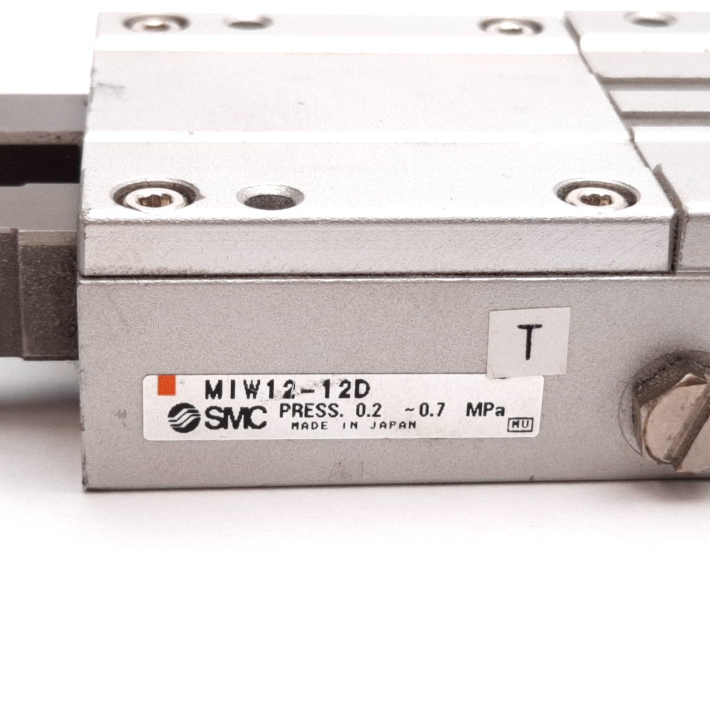 Used SMC MIW12-12D Escapement Slider Guide Cylinder, Bore: 12mm, Stroke: 12mm, M5x0.8