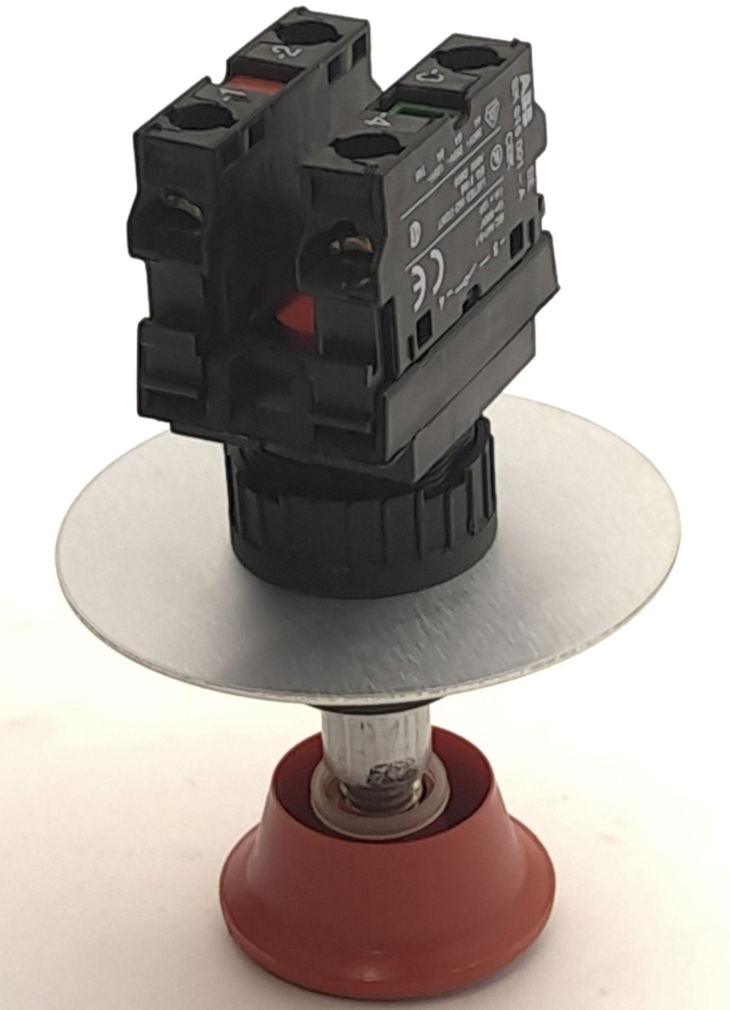 Used ABB SK 616 001-A, SK616 001-B Contact Blocks w/ Push & Twist E-Stop Button, 380V