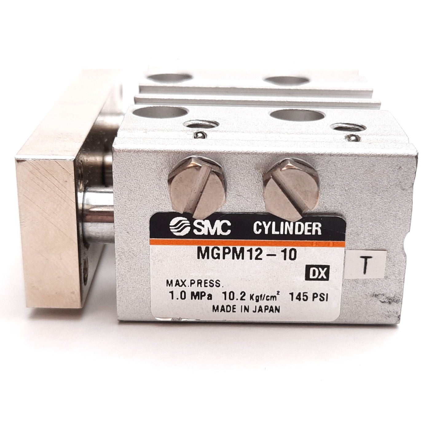 Used SMC MGPM12-10 Compact Guide Cylinder, Bore: 12mm, Stroke: 10mm, 1.0MPa, M5x0.8