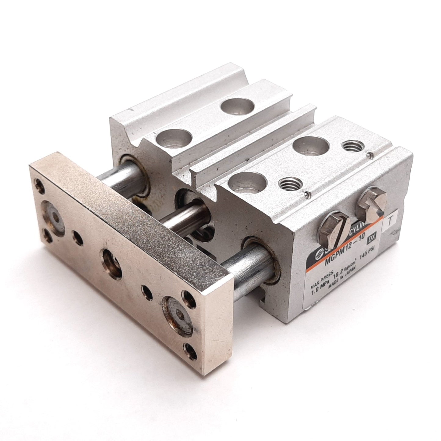 Used SMC MGPM12-10 Compact Guide Cylinder, Bore: 12mm, Stroke: 10mm, 1.0MPa, M5x0.8