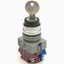 Used Idec ASW0213 Key Selector Switch w/ Contact Blocks, 1NC 1NO Contact, 600V, 10A