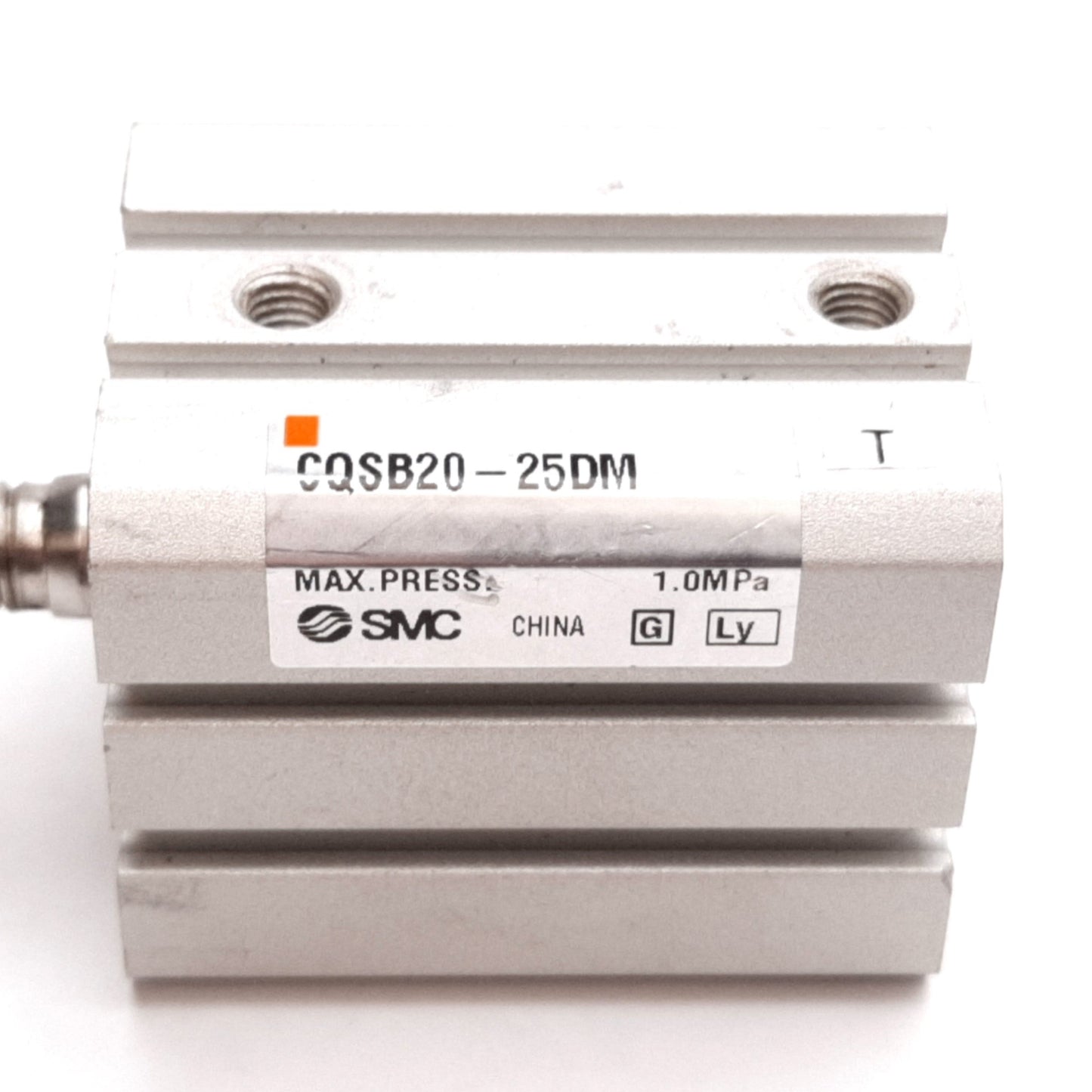 Used SMC CQSB20-25DM Compact Cylinder, Bore: 20mm, Stroke: 25mm, 1.0MPa, M5x0.8
