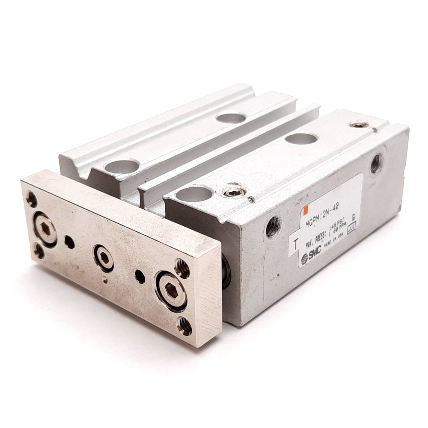 Used SMC MGPM12N-40 Compact Guide Cylinder, Bore: 12mm, Stroke: 40mm, 1.0MPa, M5x0.8
