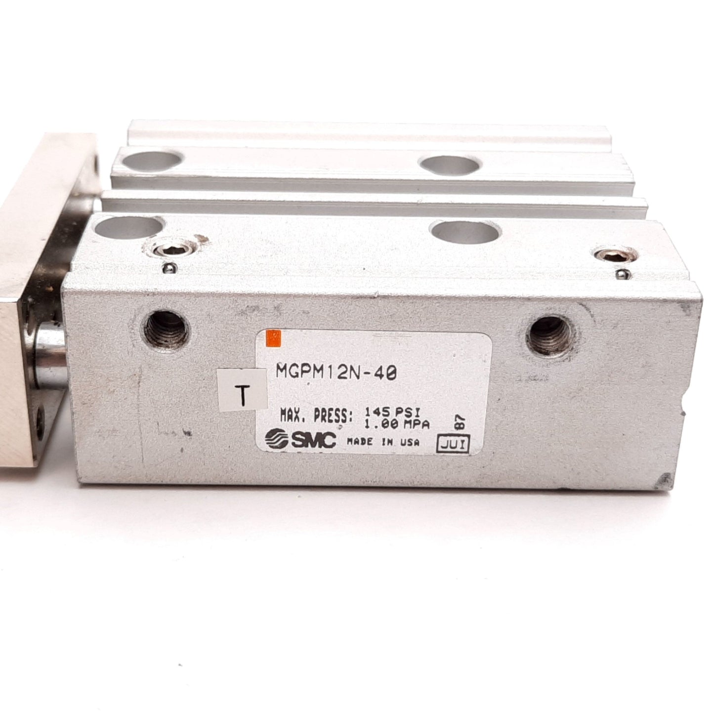 Used SMC MGPM12N-40 Compact Guide Cylinder, Bore: 12mm, Stroke: 40mm, 1.0MPa, M5x0.8