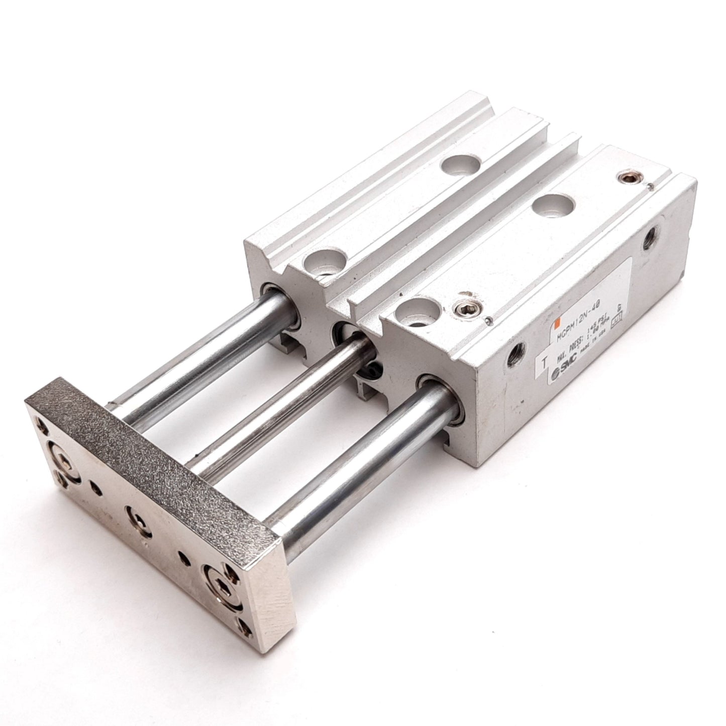 Used SMC MGPM12N-40 Compact Guide Cylinder, Bore: 12mm, Stroke: 40mm, 1.0MPa, M5x0.8