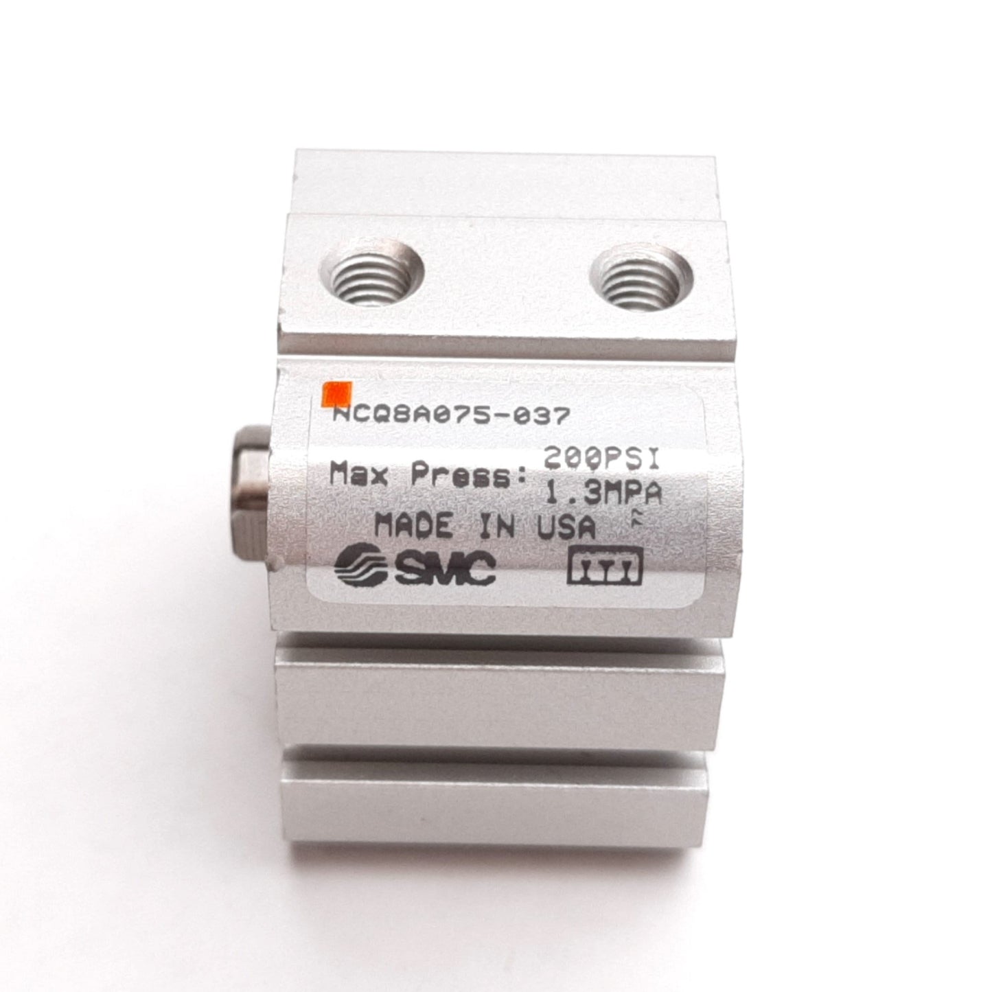 New SMC NCQ8A075-037 Compact Cylinder, Bore: 3/4", Stroke: 3/8", 200psi, 10-32